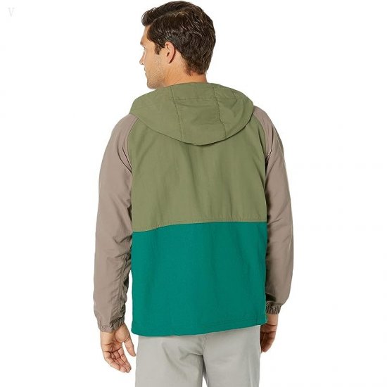 L.L.Bean Mountain Classic Anorak Multicolor Deep Olive/Mineral Blue ID-8IljUMox
