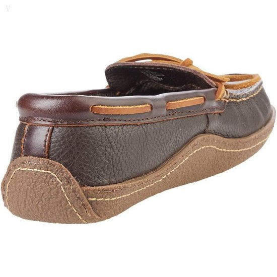 L.L.Bean Hand Sewn Slippers Flannel-Lined Brown ID-jYvSNsLH