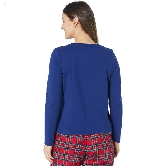 L.L.Bean Petite Camp Pajama Set Deep Marine Blue ID-8IOdYBFn
