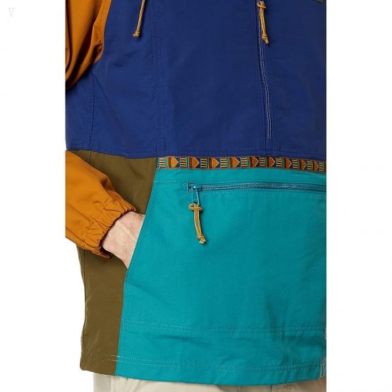 L.L.Bean Mountain Classic Anorak Multicolor Regular Collegiate Blue/Rustic Green ID-oDzivtm2