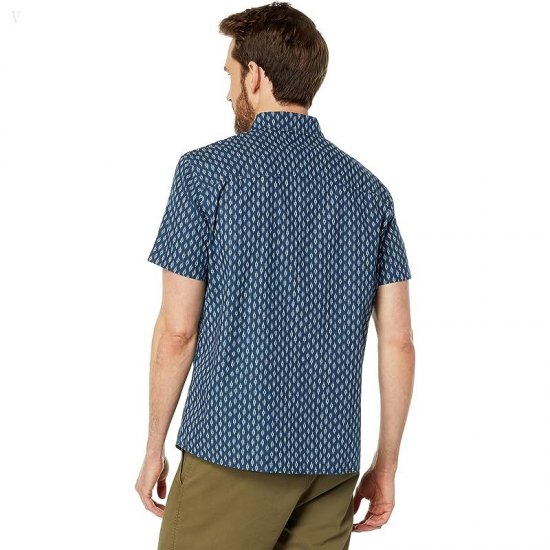 L.L.Bean Signature Woven Cotton Short Sleeve Shirt Regular Mariner Blue ID-le75NJae