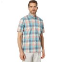 L.L.Bean Comfort Stretch Chambray Shirt Short Sleeve Traditional Fit Plaid Warm Coral ID-A293s27x