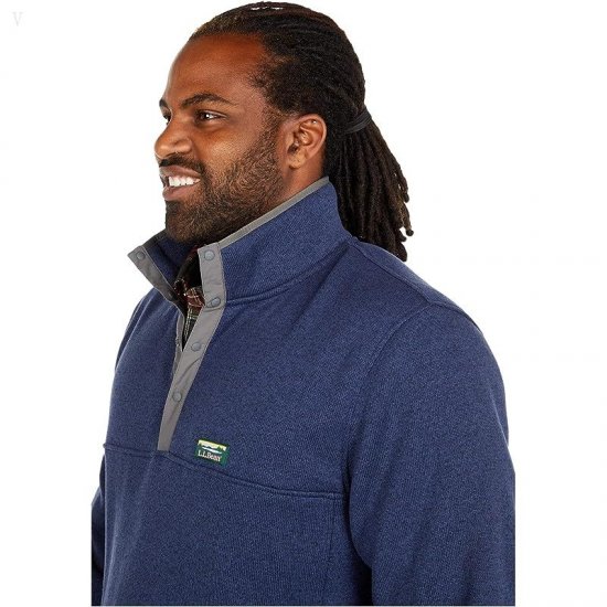 L.L.Bean Sweater Fleece Pullover - Tall Bright Navy ID-yVbWFEgz