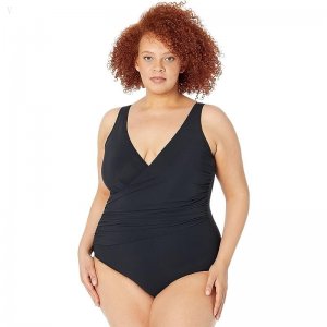 L.L.Bean Plus Size Slimming Swimwear Tank Suit Black ID-nmlKEhw3