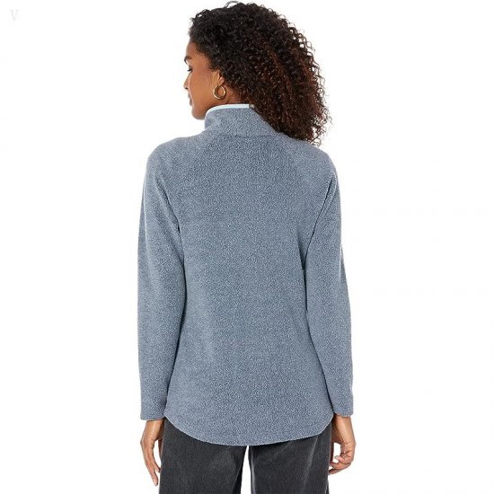 L.L.Bean Tumbled Sherpa 1/4 Snap Pullover Mallard Blue ID-fOG0cmVx