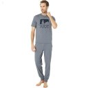 L.L.Bean Wicked Soft Knit Pajamas Short Sleeve Regular Gray Heather ID-LrTgVBb2