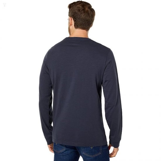 L.L.Bean Lakewashed Organic Cotton Long Sleeve Tee Carbon Navy ID-L4DHGlYY