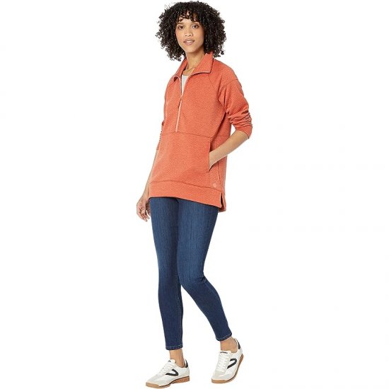 L.L.Bean FlexForward Quilted 1/2 Zip Pullover Sunset Coral Heather ID-lS2OQVbo