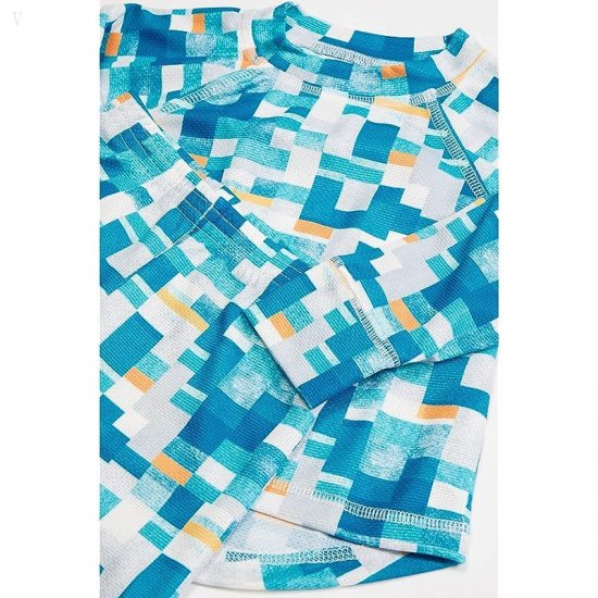 L.L.Bean Wicked Warm Midweight Underwear Set Print (Toddler) Astral Blue Geo ID-aaAqrg76