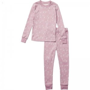 L.L.Bean Organic Cotton Fitted Pajamas (Little Kids) Mauve Berry Bears ID-nSab6XN9