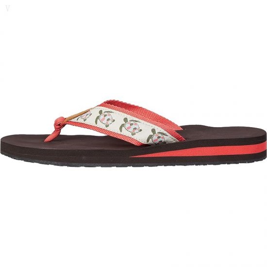 L.L.Bean Classic Maine Isle Flip-Flop 3 Motif Turtle/Natural ID-OICn2FPa