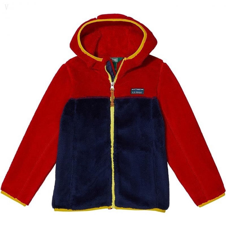 L.L.Bean Hi-Pile Fleece Color-Block (Little Kids) Dark Red/Bright Navy ID-SDaqZJJs - Click Image to Close