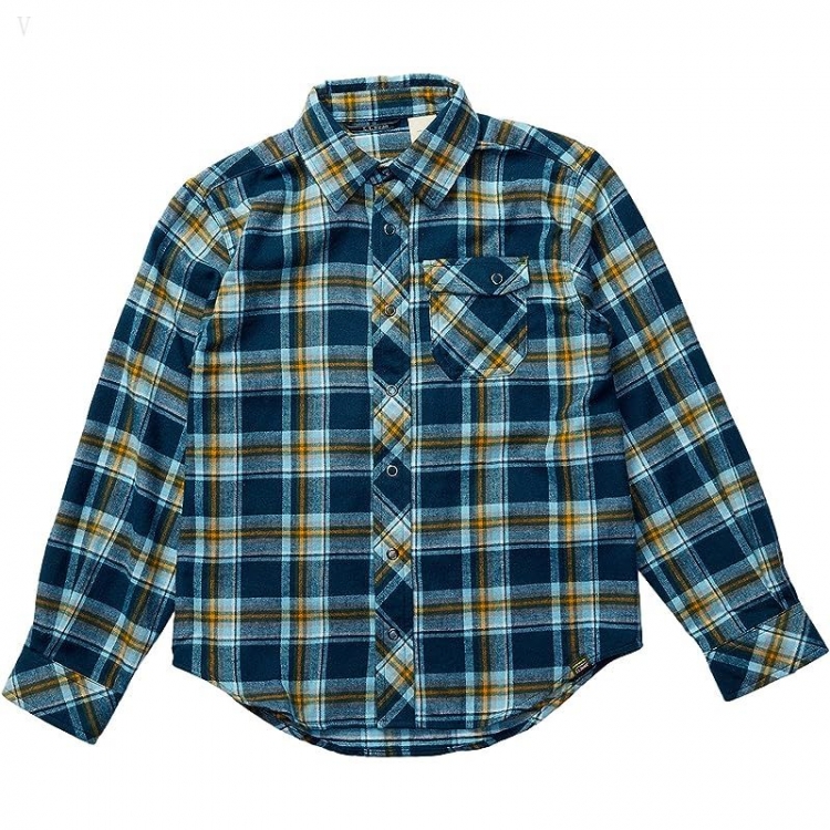 L.L.Bean Flannel Shirt (Big Kids) Deep Admiral Blue ID-dVJWcrJ1 - Click Image to Close