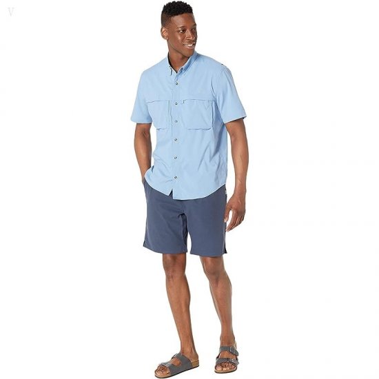 L.L.Bean Tropicwear Shirt Short Sleeve Soft Blue ID-7hG78TbO