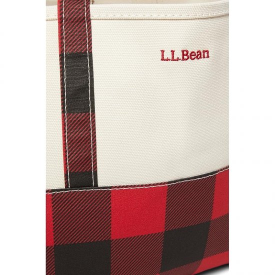 L.L.Bean High Bottom Tote Medium Mountain Red Buffalo Check ID-8aoAYHtC