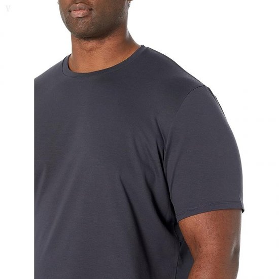 L.L.Bean Comfort Stretch Pima Short Sleeve Tee Shirt - Tall Coal ID-Ce59H0zU
