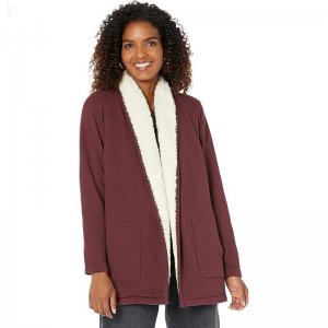 L.L.Bean 1912 Sherpa-Lined Cardigan Deep Wine ID-wx8pAhvu