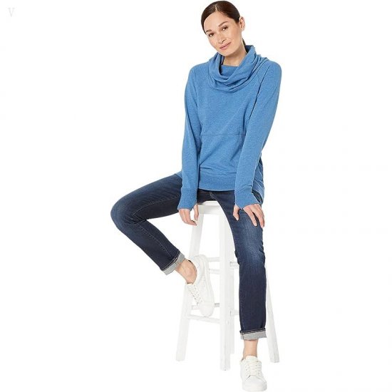 L.L.Bean Bean\'s Cozy Pullover Marine Blue Heather ID-cZoIataF