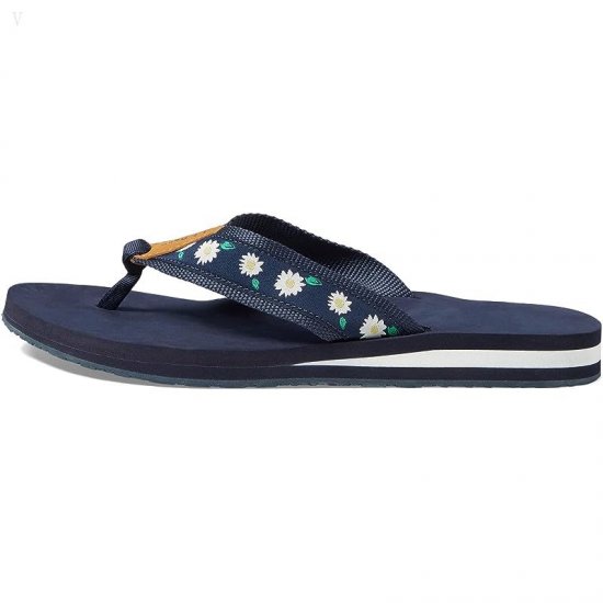 L.L.Bean Classic Maine Isle Flip-Flop 3 Motif Classic Navy/Daisies ID-KpKsE6tr