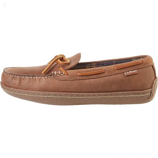 L.L.Bean Hand Sewn Slippers Flannel-Lined Acorn ID-vY7KhXtg