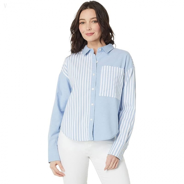 L.L.Bean Signature Oxford Shirt Sky Blue Multi ID-woLDDENE - Click Image to Close