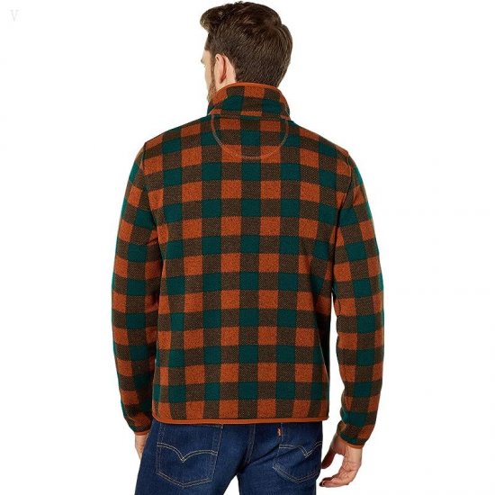 L.L.Bean Sweater Fleece Pullover Printed Russet Clay Buffalo ID-Jija7z1q