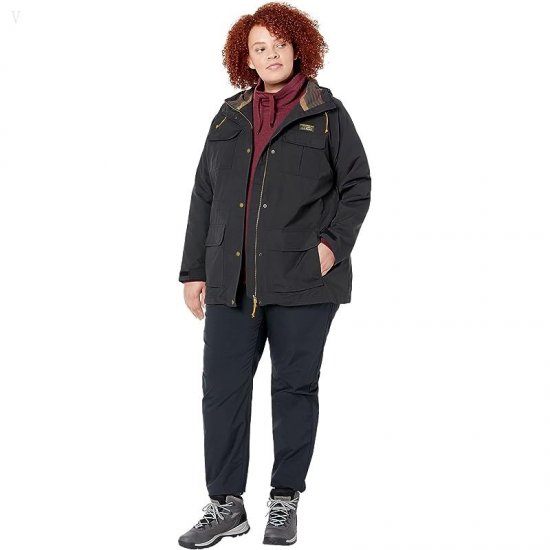 L.L.Bean Plus Size Mountain Classic Water Resistant Jacket Black ID-Gs4BE5co