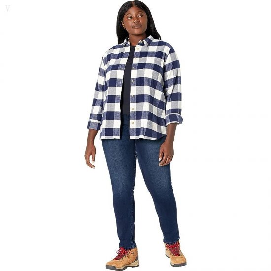L.L.Bean Organic Flannel Shirt Plaid Bright Navy ID-nftGR3ul