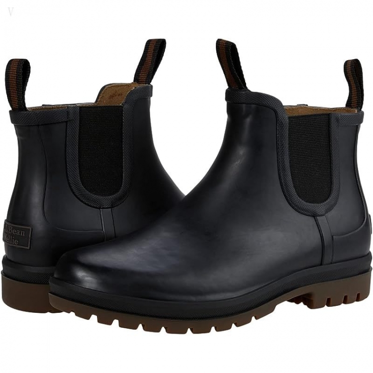 L.L.Bean Rugged Wellie Chelsea Boot Black/Dark Gum ID-8UexBTQL - Click Image to Close