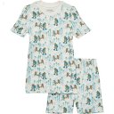 L.L.Bean Organic Cotton Fitted Short Sleeve Pajamas (Big Kids) Cream Hiking Animals ID-Aek6puLU