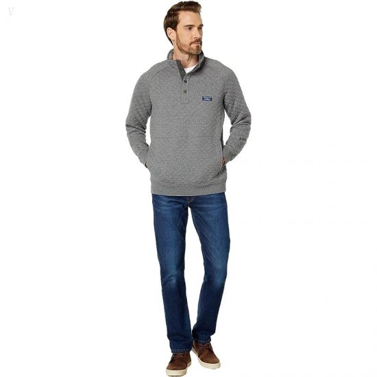 L.L.Bean Quilted Sweatshirt Gray Heather ID-EZYouMyu