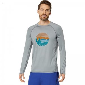 L.L.Bean Swift River Cooling Rashguard Regular Graystone Katahdin Circle ID-yghvGG1q
