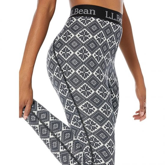 L.L.Bean Lightweight Base Layer Pants Print Dark Black Scandinavian Print ID-yMVdKRLa