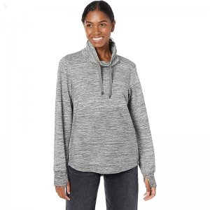 L.L.Bean Petite Bean's Cozy Mixed Knits Pullover Marled Light Gray Marl ID-23xamz6w