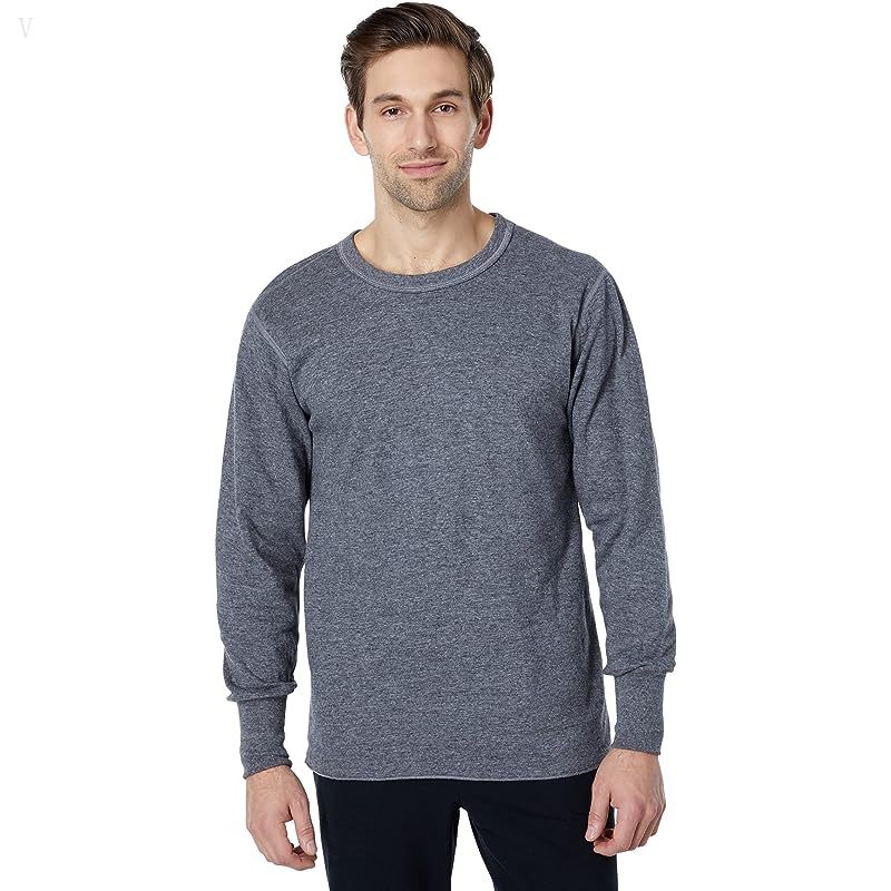 L.L.Bean Double Layer Thermal Crew Neck Charcoal Heather ID-0aab7XsB