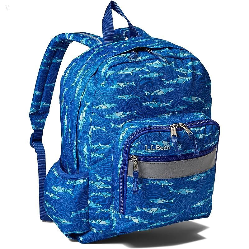 L.L.Bean Kids Original Backpack Print Regatta Blue Geo Shark ID-0dvUZfg8