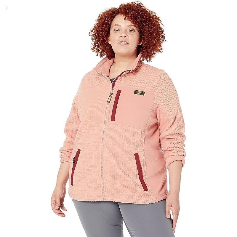 L.L.Bean Plus Size Mountain Classic Windproof Fleece Jacket Soft Cayenne ID-0lyZPDr3
