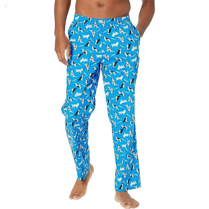 L.L.Bean Comfort Stretch Woven Sleep Pants Regular Light Ocean Dog ID-2D85Cqjn