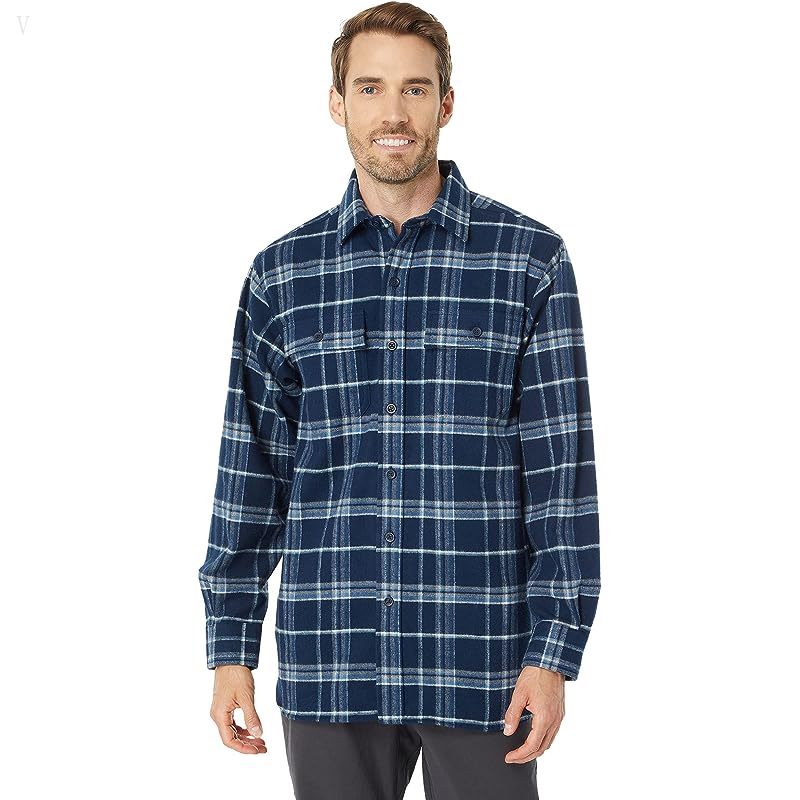 L.L.Bean Chamois Shirt Plaid Regular Iron Blue ID-2LgCbZ1T