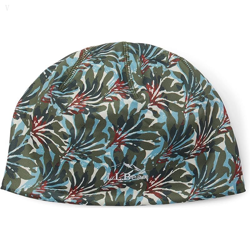 L.L.Bean Performance Beanie Dusty Olive Floral ID-2yylch57