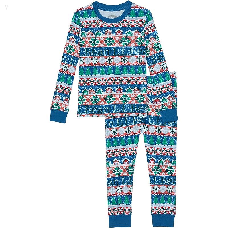 L.L.Bean Organic Cotton Fitted Pajamas (Toddler) Marine Blue Fair Isle ID-3l5DSgYt