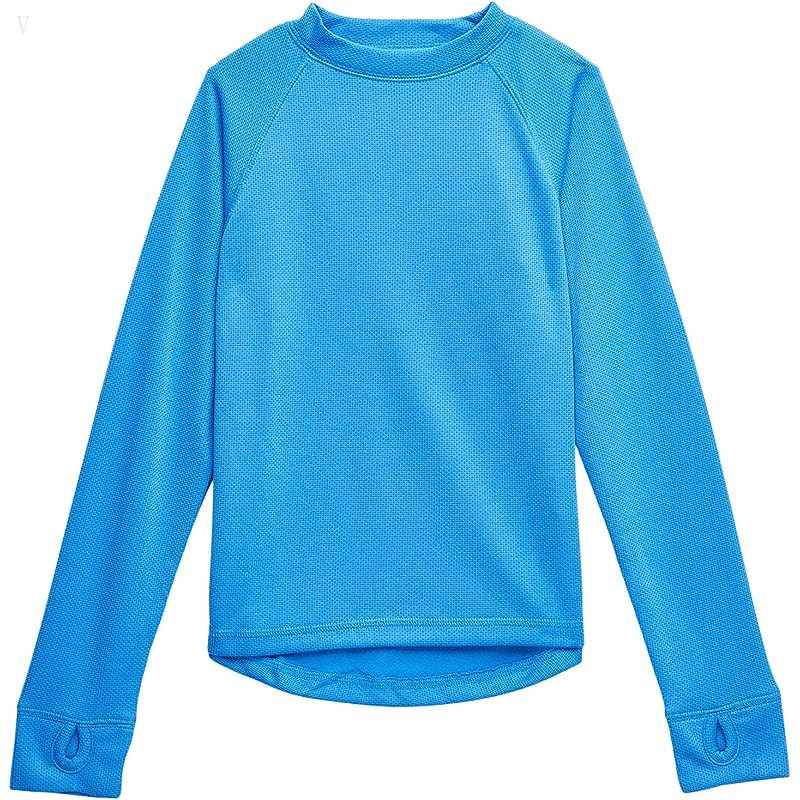 L.L.Bean Wicked Warm Midweight Underwear Top (Big Kids) Cobalt Sea ID-4stsTr0d