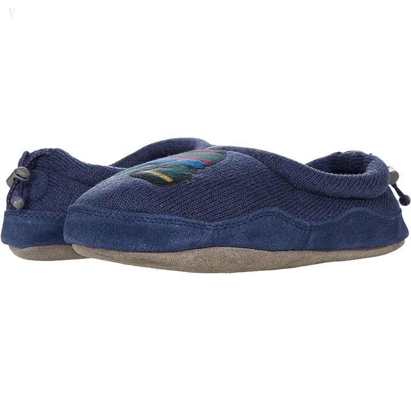 L.L.Bean Sweater Fleece Slipper Motif (Toddler/Little Kid/Big Kid) Bright Navy Polar Bear ID-5M3TzhHg