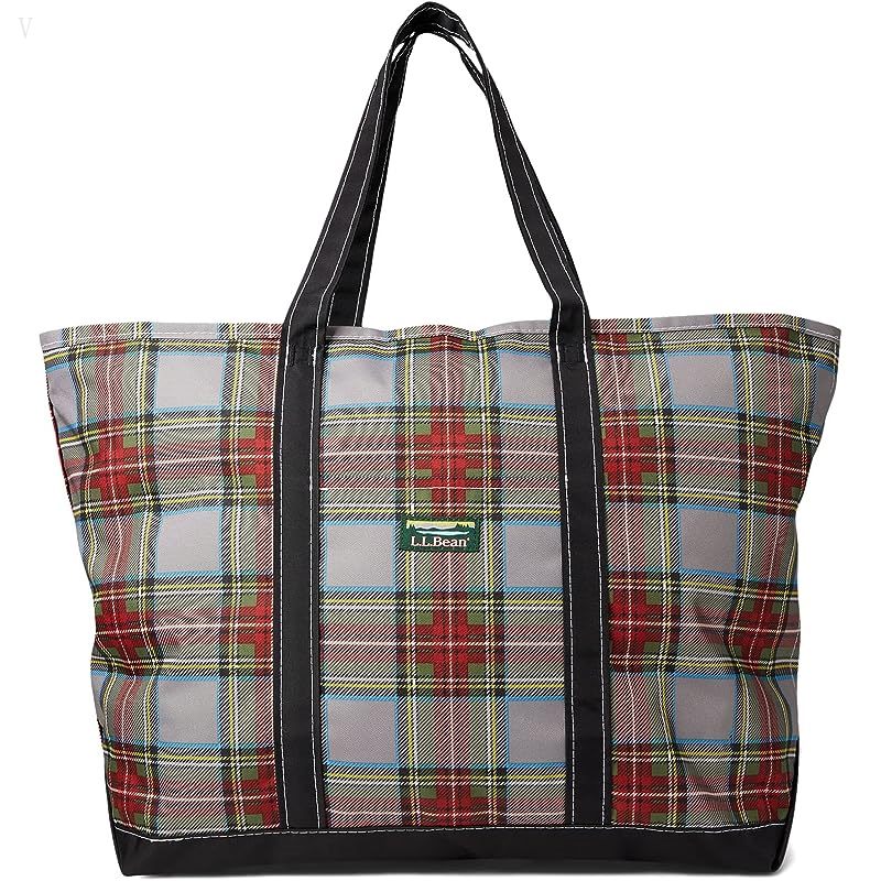 L.L.Bean Everyday Lightweight Tote Plaid Large Grey Stewart ID-5nHDLVJF