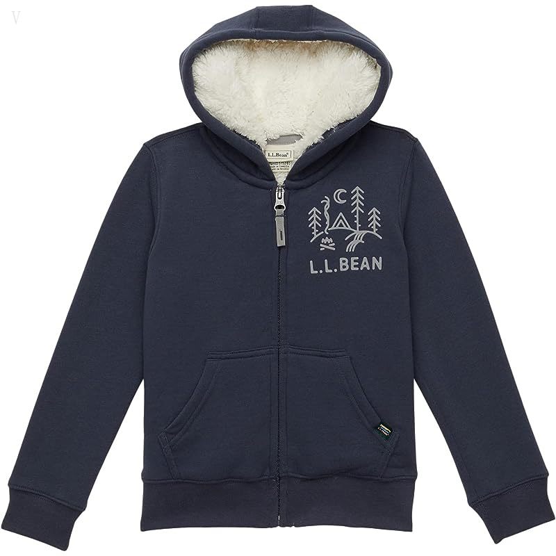 L.L.Bean Sherpa-Lined Hoodie (Little Kids) Carbon Navy ID-5vRnlGBj