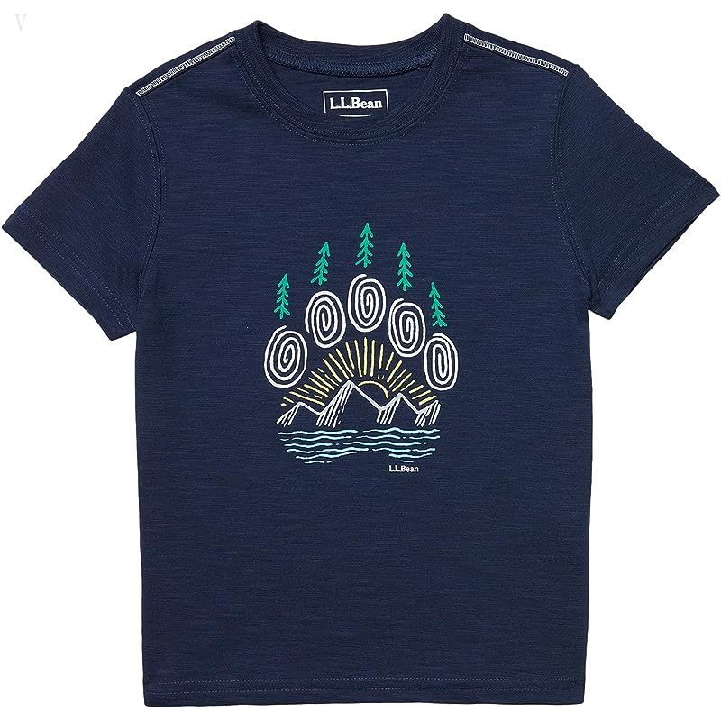 L.L.Bean Graphic Tee Glow in the Dark (Little Kids) Nautical Navy Bear Claw ID-5yFQXYnj