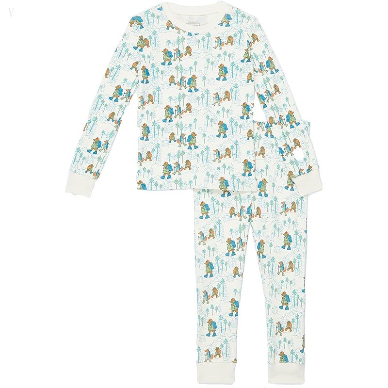 L.L.Bean Organic Cotton Fitted Pajamas (Toddler) Cream Hiking Animals ID-6hBvLBKA