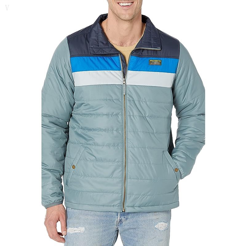 L.L.Bean Mountain Classic Puffer Jacket Color-Block - Tall Forest Gray/Carbon Navy ID-8TRVoiMm