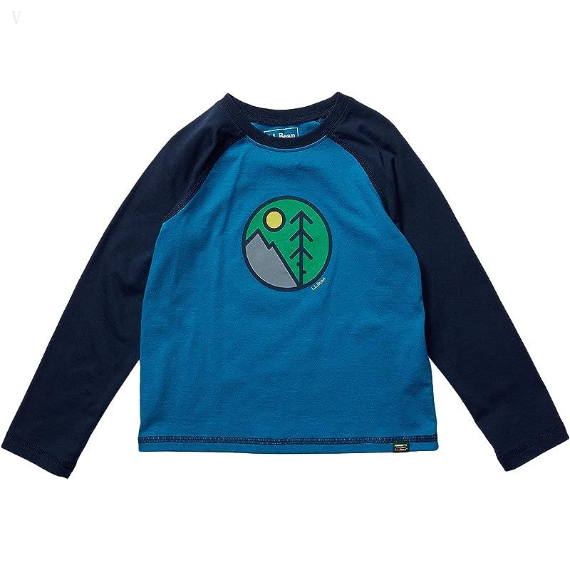 L.L.Bean Organic Baseball Tee (Little Kids) Astral Blue Circle ID-8gOcc7p1