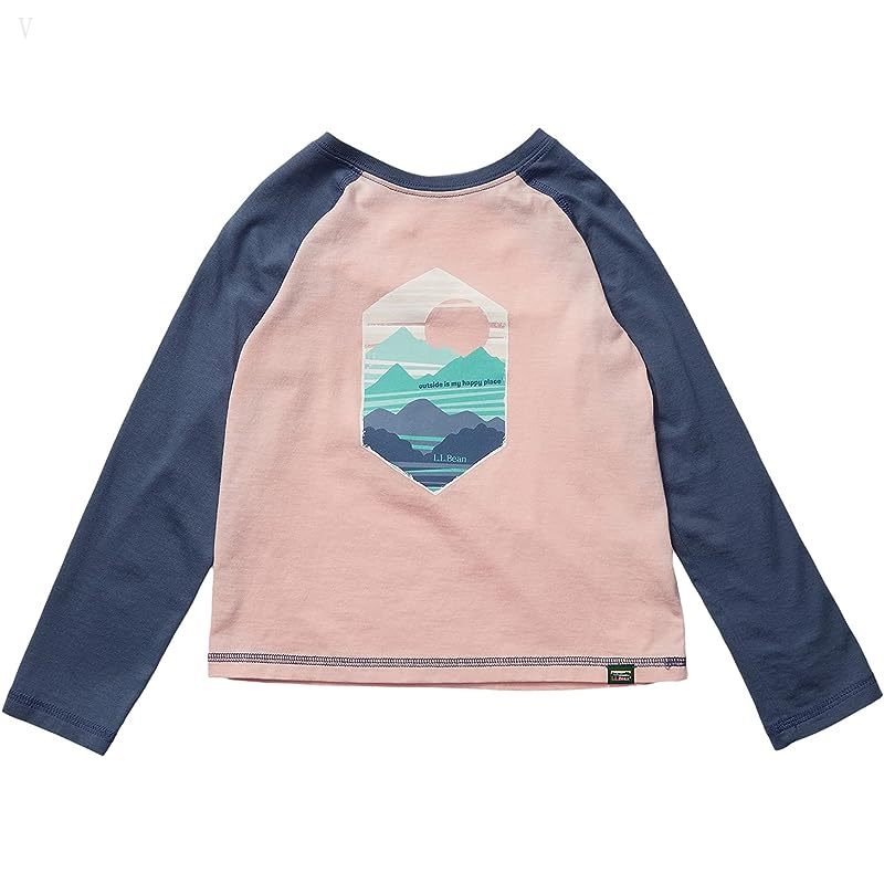 L.L.Bean Organic Baseball Tee (Little Kids) Blush Horizon ID-ADlya53x